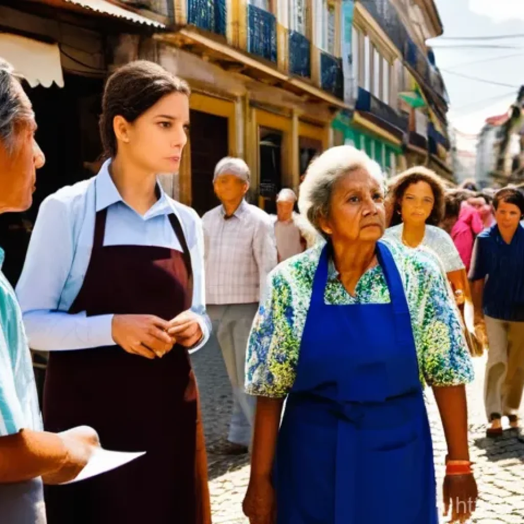 정치엘리트와 대중 - **Prompt 1: The Echoing Voices of the Unheard**
    A wide shot depicting a vibrant, bustling Brazil...