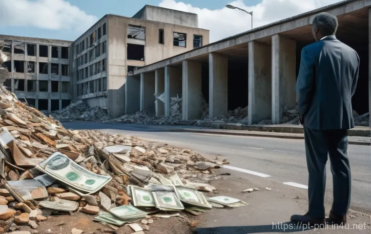 부패와 정치 윤리 - **Prompt: The Erosion of Public Trust and Services Due to Corruption**
A realistic, high-definit...